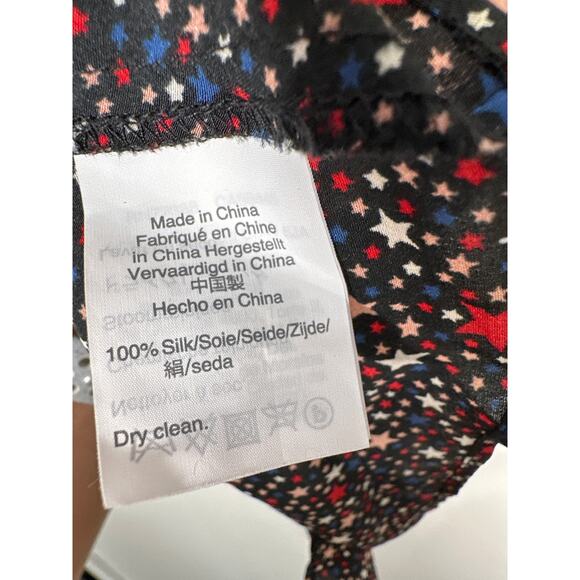 Madewell Womens Silk Ruffle-Hem Wrap Top in Starry Night Size XS - Picture 10 of 10